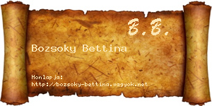 Bozsoky Bettina névjegykártya